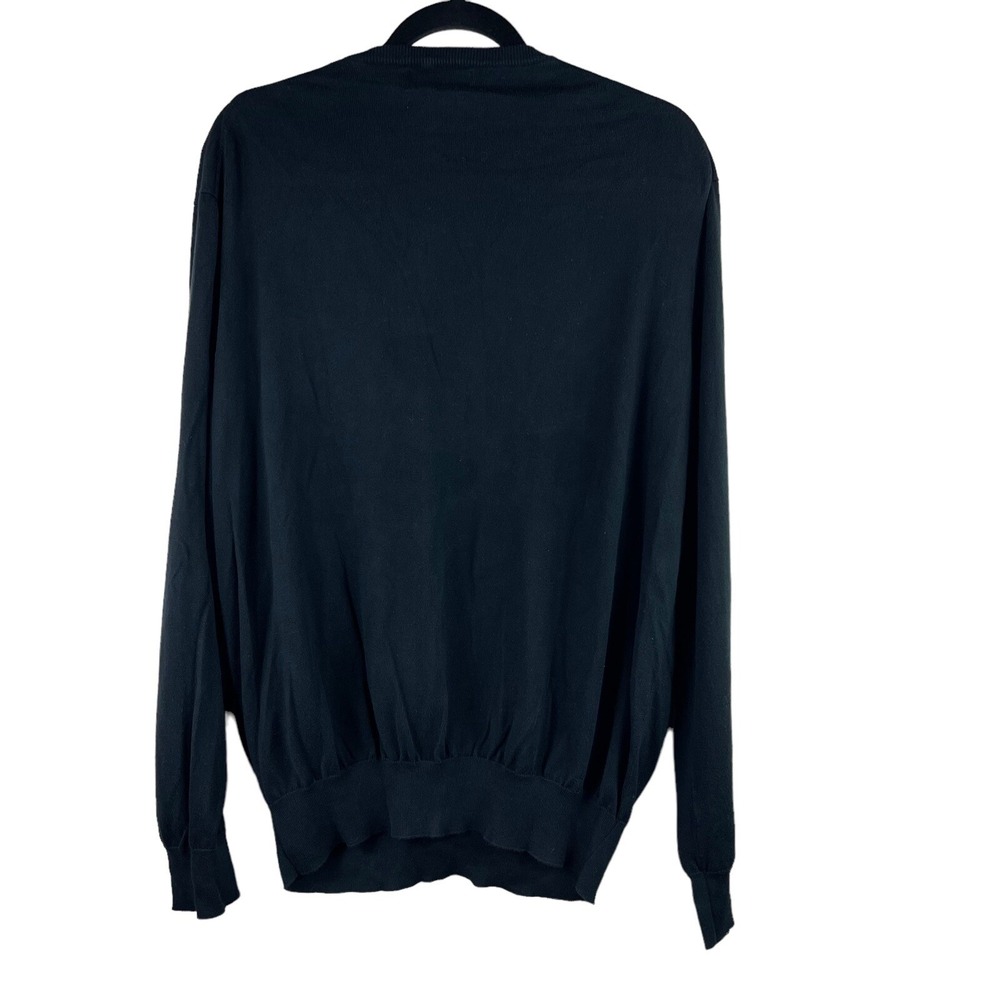 Polo Ralph Lauren Sweater Mens Medium XL Crewneck Long Sleeve Black Pima Cotton - Picture 10 of 13